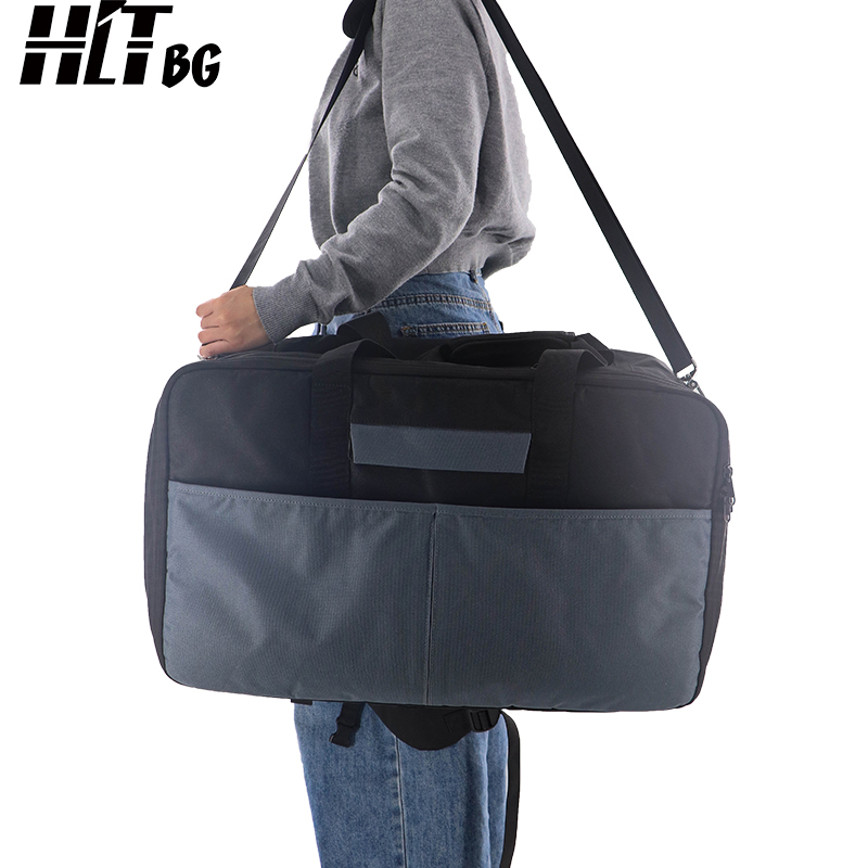 Inside look of bag with mat holder tray