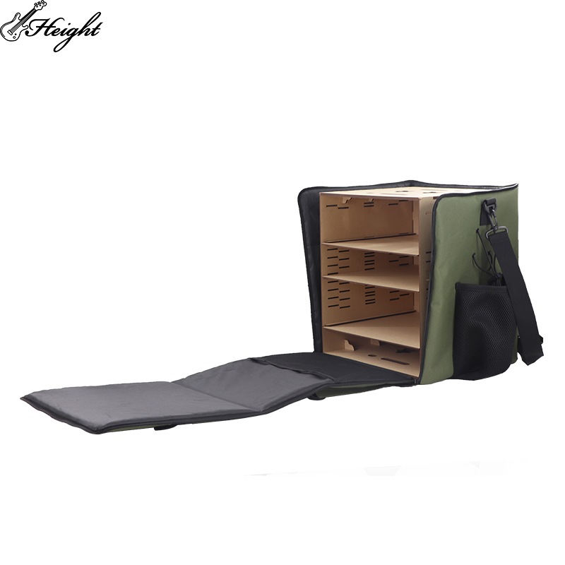 Inside look of bag with mat holder tray