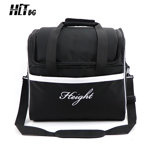 Front View of White Lining Black Fabric Board Game Bag