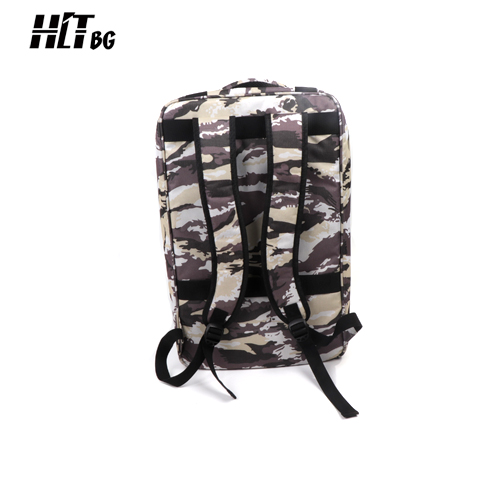 Back view of HITBG02-BF camouflage board game backpack
