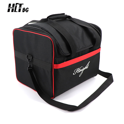 Side view of HTBG21-RD red board game shoulder bag