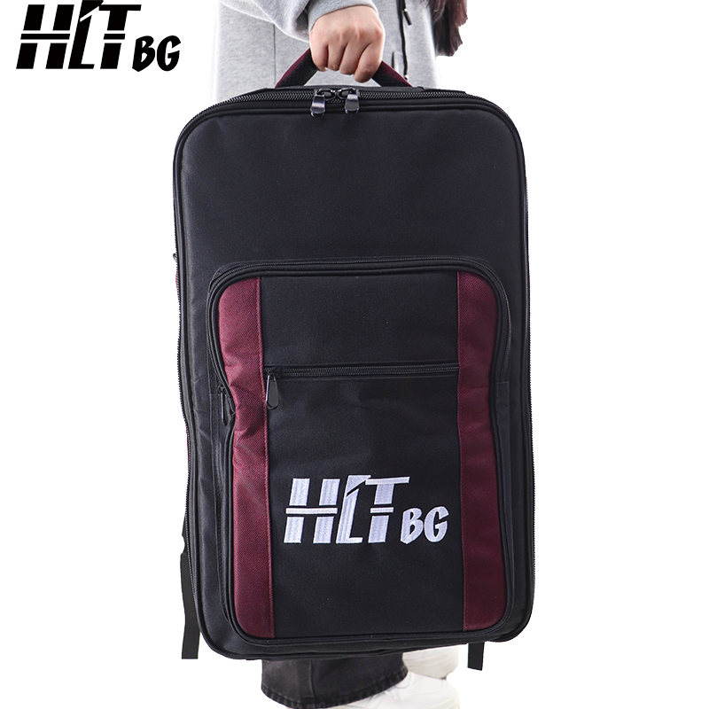 Inside look of bag with mat holder tray