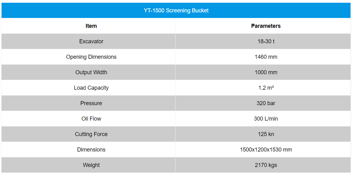 Screening Bucket for 18-30t Excavator