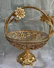 Роскошная корзина для фруктов, золотая металлическая стеклянная корзина с декоративной корзиной posuda на основе сплава