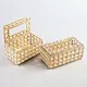Luxury rectangular tissue box gold metal desktop container Acrylic Crystal Tissue Box