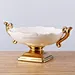 Upscale ceramic metal pedestal bowl dinnerware home restaurant serving bowl