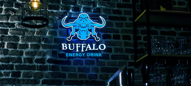 Wholesale BUFFALO energy drink neon sign for sale