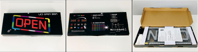 light up open sign in beautiful individual box package