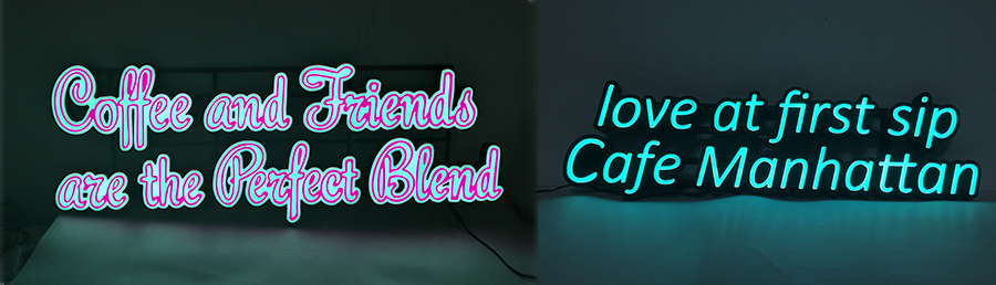 Custom coffee shop led neon sign and breakfast neon sign for Manhattan