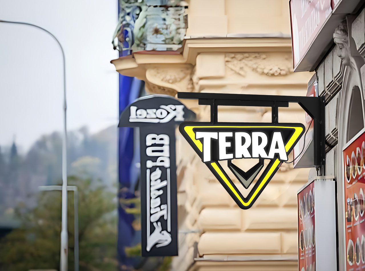 Terra Beer Logo Outdoor LED Double-side Neon Sign