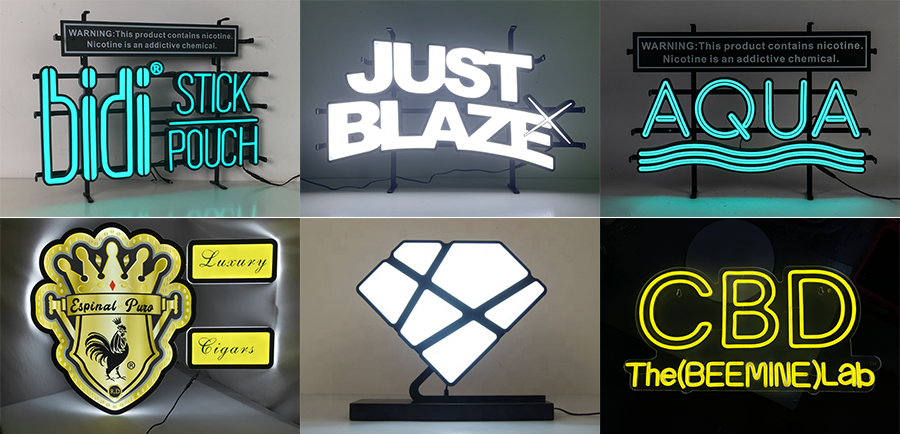 Puff cigarette tobacco custom led neon