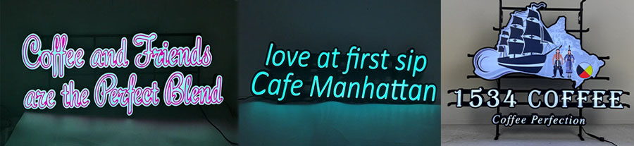 custom made light up electric cafe neon signs