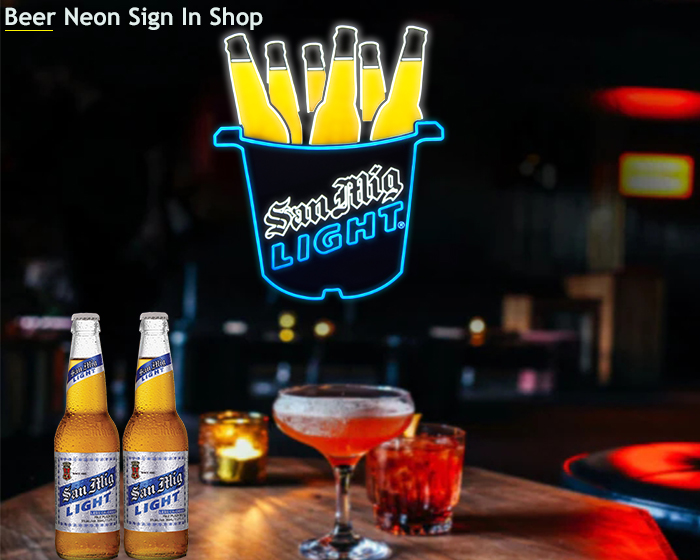 San Mig Light Bottle Led Neon SIgns for Bar