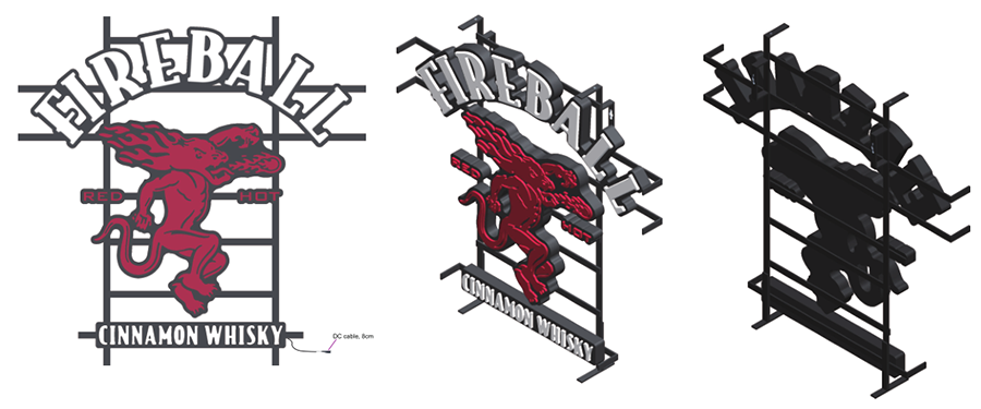 Fireball Whisky Custom Led tiki bar sign