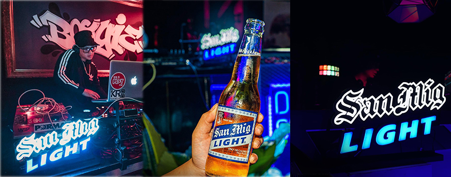 beer bar neon signs for San Mig Light