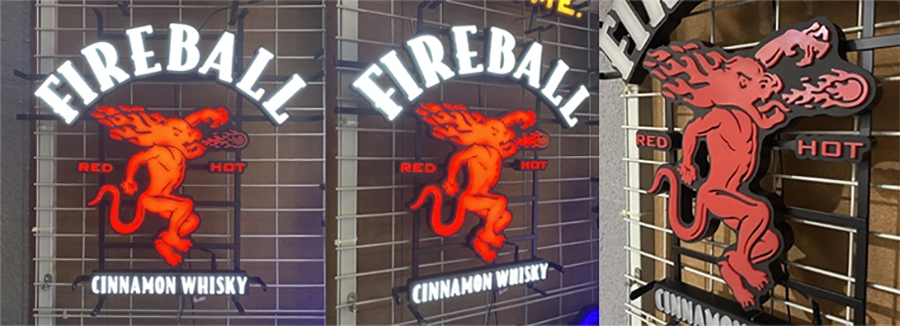 China Fireball Cinnamon Whisky tiki bar neon signs for Sale