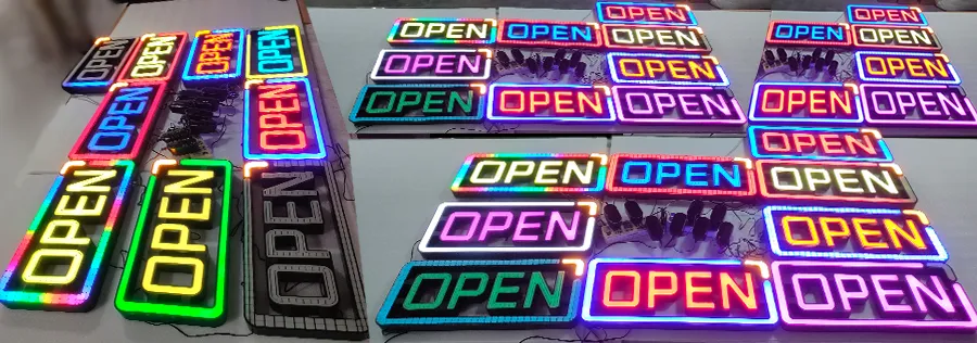 wholesale rgb custom led neon bar open closed signs mass production show