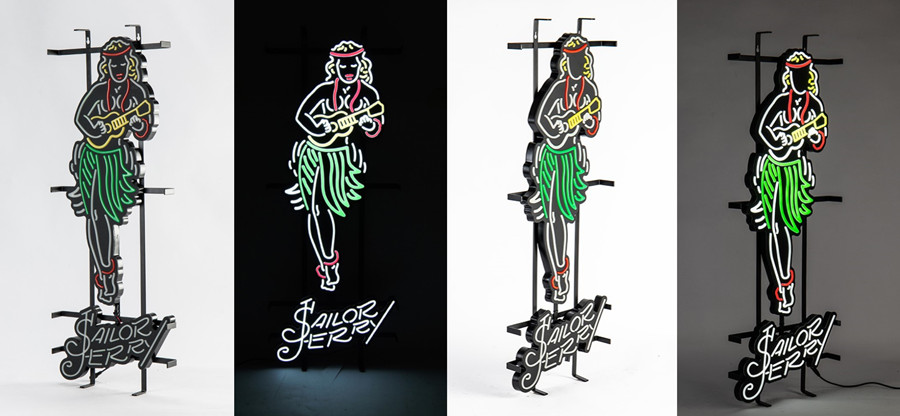 Sailor Jerry Liquor Spiced Rum neon sign with custom design