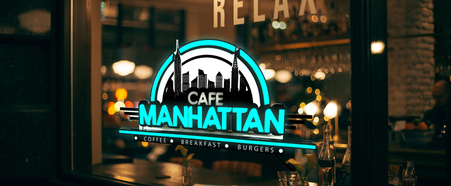custom neon light for café and coffee light up sign for Manhattan