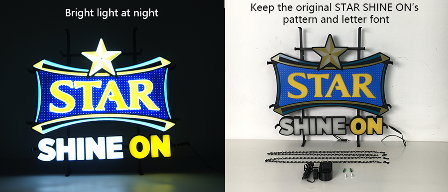 Star Shine On dynamic lighting beer neon signs
