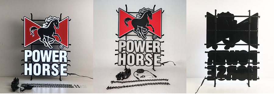 wholesale factory of led Power Horse tiki bar sign