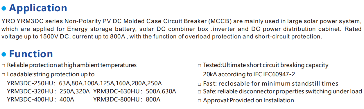 Moulded Case Circuit Breaker YRM3DC