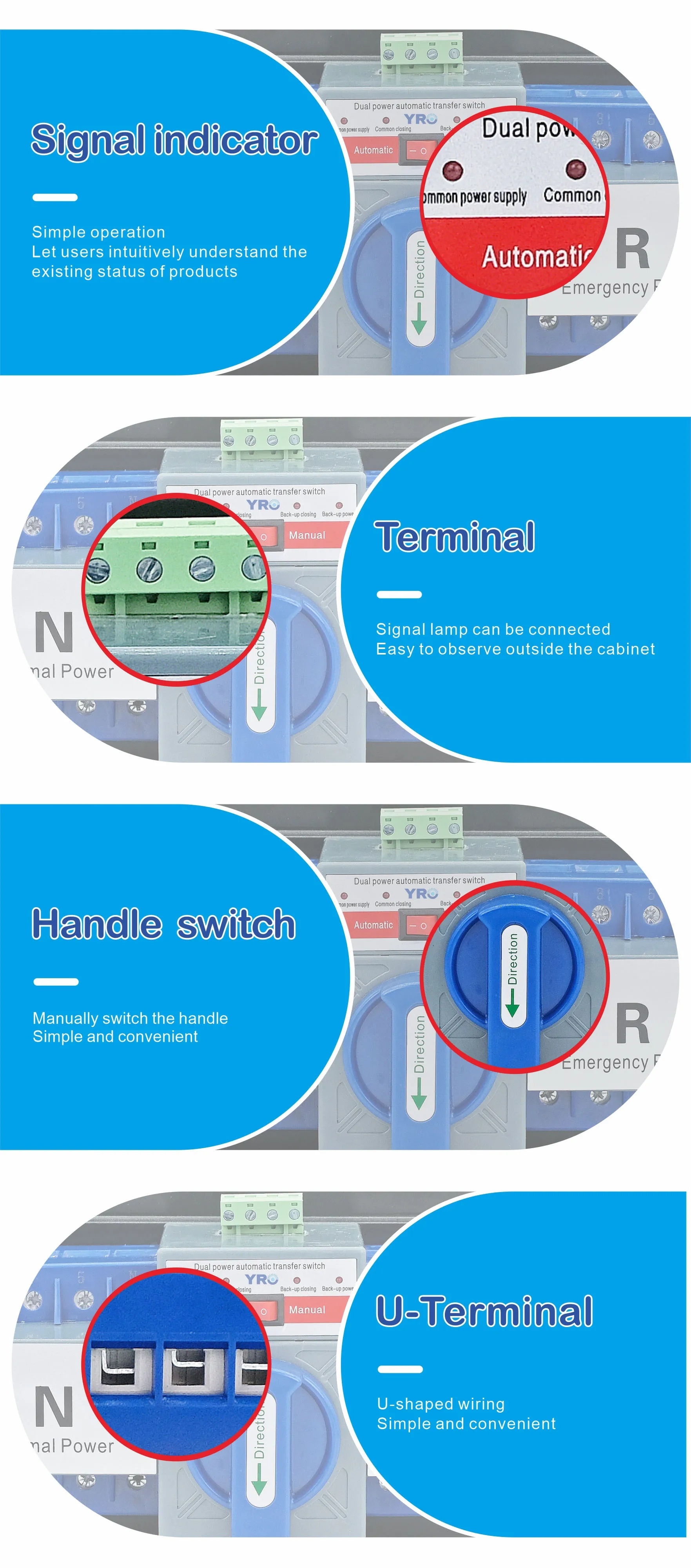 Electrical Changeover switch YRQ2CB-63 Class-B
