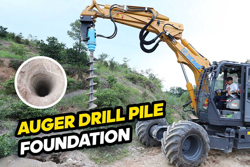 Auger drill pile foundation