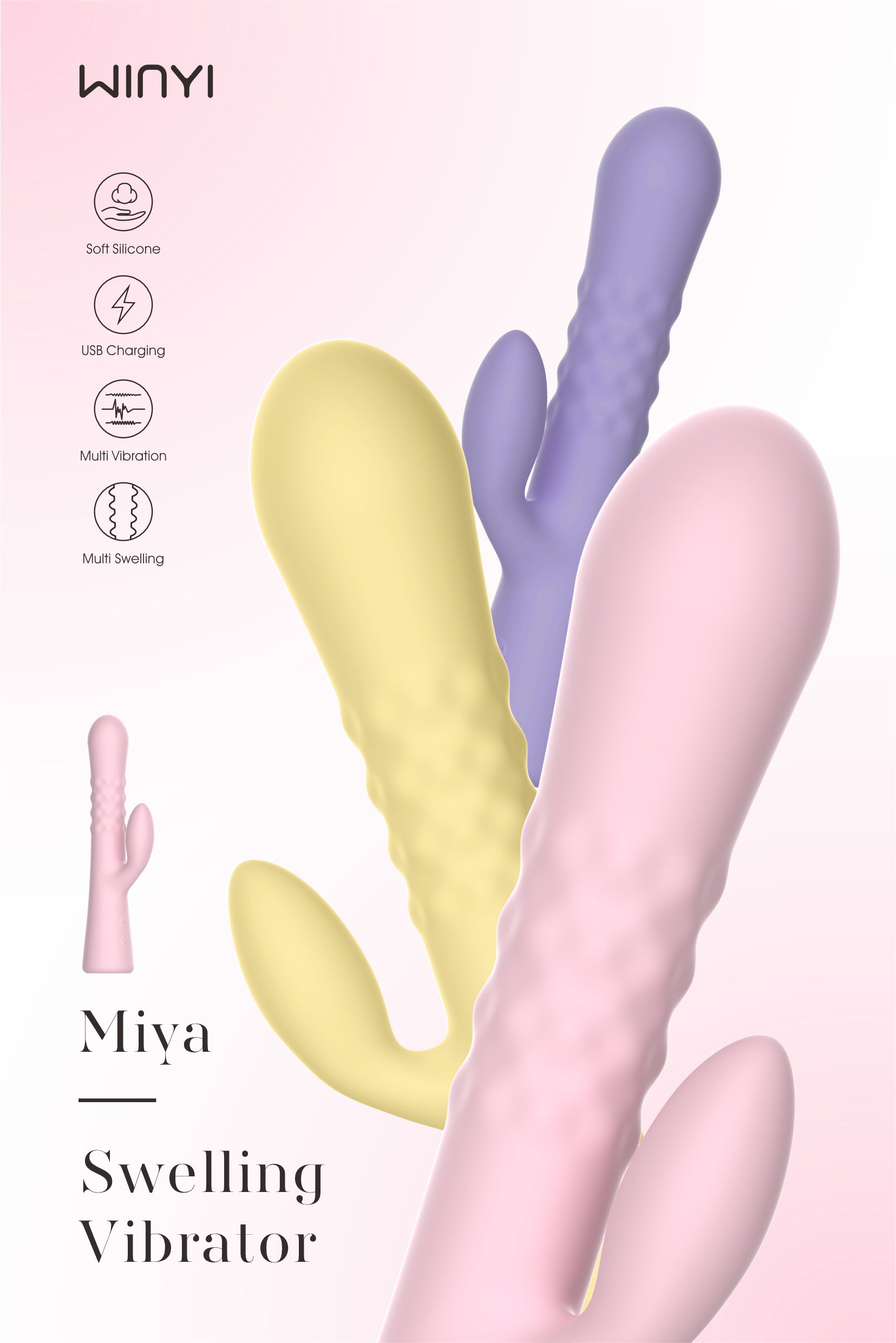 new sex vibrators -Miya WY0675-the swelling rabbit vibrator from WINYI-sex toy factory