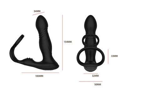 Dual Cock Ring Anal Prostate Massager