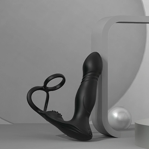 2023 New Thrusting Sex Toy Dual Cock Ring Anal Prostate Massager