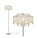 Modern Crystal Decorative Corner Lamp for Bedroom,Elegant Standing Tall Pole Floor Lamp For Decor