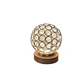Nice Gift Crystal Ball Bedside Table Lamp with Wood Base Dimmable  Crystal USB Night Light for Bedroom