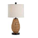 New Design 3 Way Dimmable Rattan Bedside Table Lamps With Touch Control and USB Charging Ports