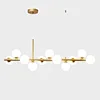 Mid Century Pendant Lighting Gold Linear Pendant Light Fixture for Dining Room