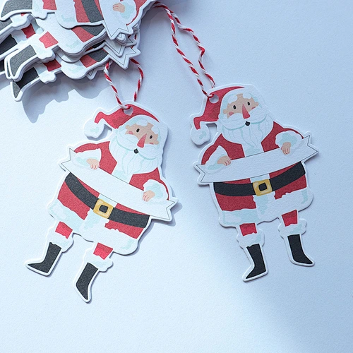 Wholesale Christmas gift hang tags Festivals Gift Santa Claus paper tags for DIY arts and crafts