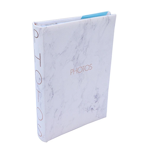 300 photos in Memo PU Leather Marbling 4X6" Photo Album Book bound PU leather family book