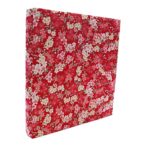 500 photos Photo Album 4x6" Red Fabric Cover Wintersweet Slip in Post Bound China Ningbo factory album  500 photos album