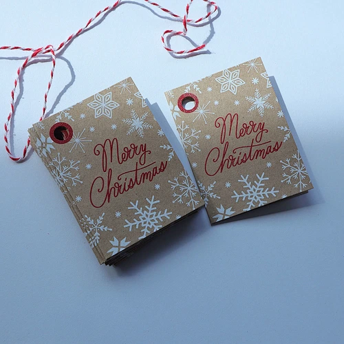 Wholesale Christmas gift hang tags Festivals Gift HAPPY HOLIDAYS paper tags for DIY arts and crafts