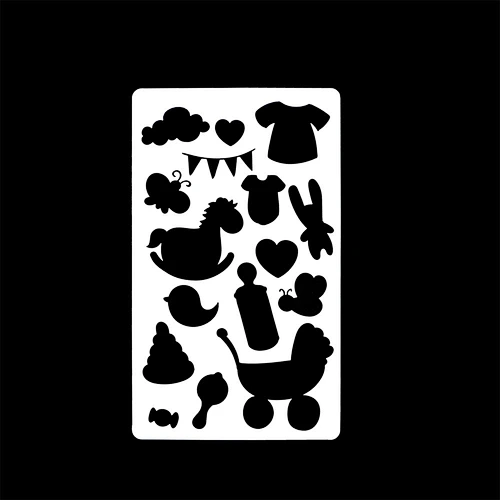 10.3x17.6cm Washable Reusable plastic Baby care for DIY painting Art Scrapbook laser cut PET template mylar stencil