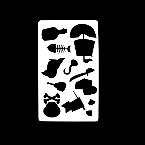 10.3x17.6cm Washable Reusable plastic Pirate for DIY painting Art Scrapbook laser cut PET template mylar stencil