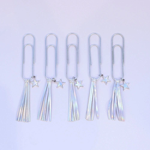wholesale customized paper clips silver tassels metal big paper clips bookmark