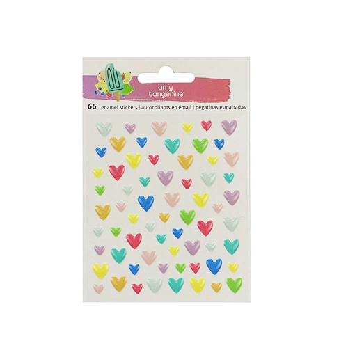 Enamel stickers DIY for scrapbook 3D Epoxy resin stickers 66pcs self-adhesive stickers heart design