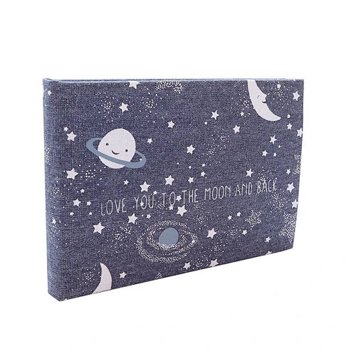 24 photos Slip in 4X6" Photo Album Star Fabric Cover Welded bound Mini fabric album with white printing texts  mini album