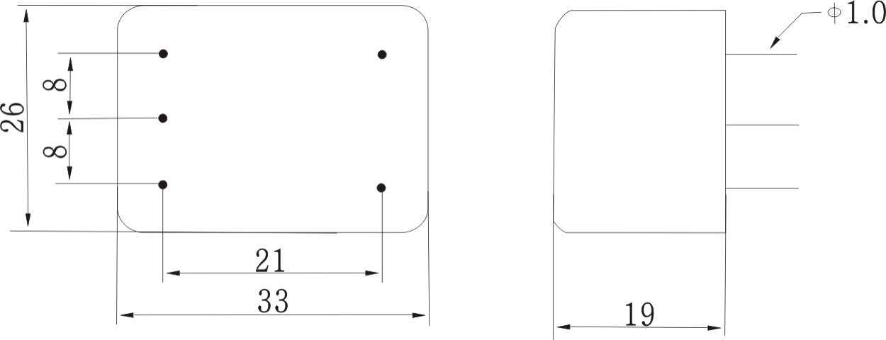 DAP2 PCB Low Pass Filter Overall Dimension（±1mm)