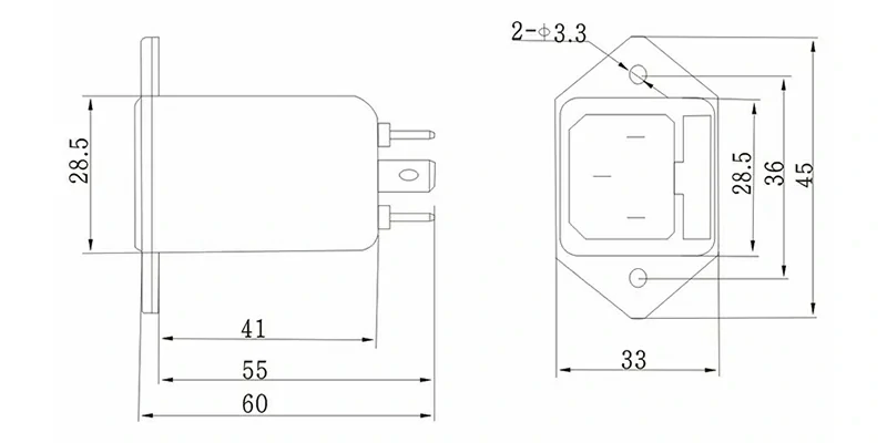 DAI2 Overall Dimension(±1mm)