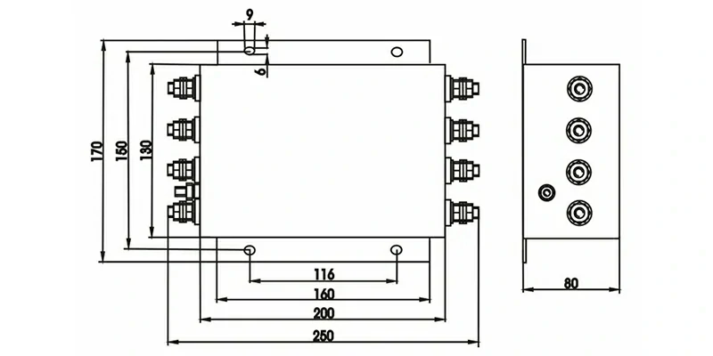 DAC44 Overall Dimension（±1mm)
