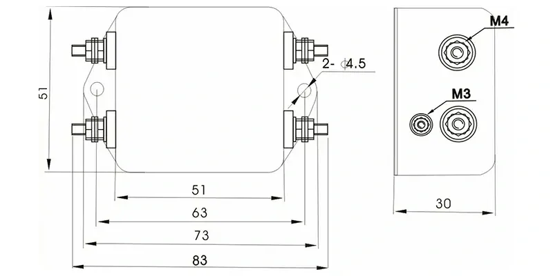 DBA3 Overall Dimension(±1mm)