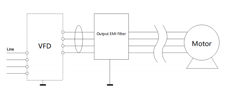 Output EMI Filter for VFD Circuit Diagram