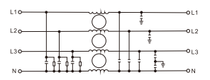 Three Phase Four Wire EMI Filter